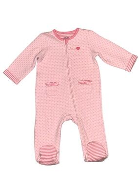 Little Me Baby Girl Sleeper 9M Pink Quilted Footed Pajamas Zip Up NWOT